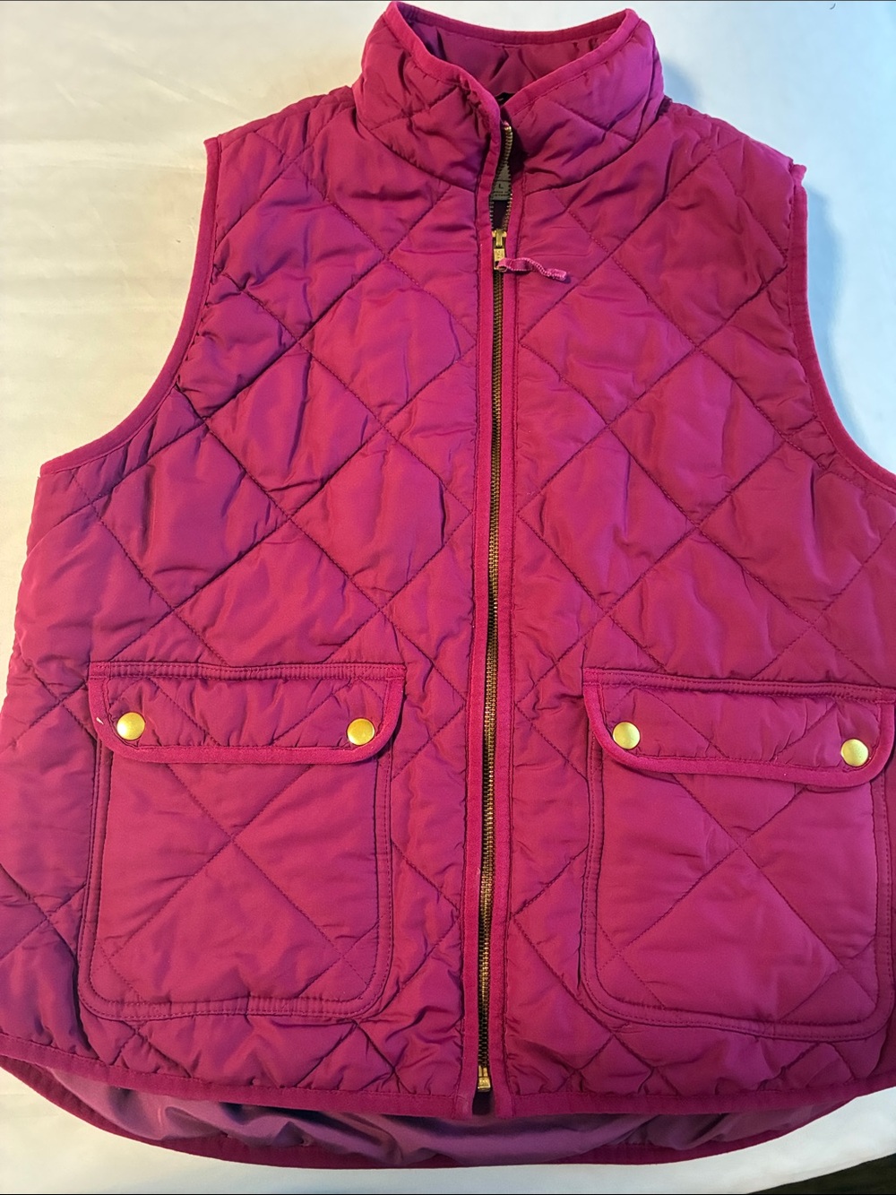 J. Crew Girls' Quilted Vest in Fuchsia